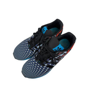 Adidas ZX Flux‎ Torsion Youth Sz 7 Black Blue Red Diamond Sneakers